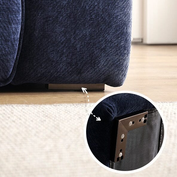 Cottonfy Tofu Block Vintage Chenille Fabric Sofa Stain Resistant Navy Blue - House Comfort
