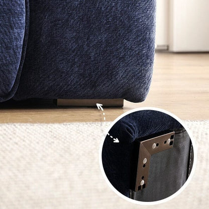Cottonfy Tofu Block Vintage Chenille Fabric Sofa Stain Resistant Navy Blue - House Comfort