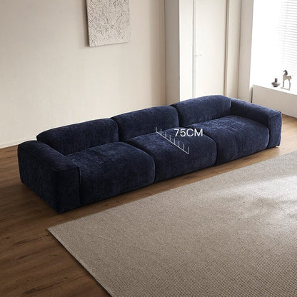 Cottonfy Tofu Block Vintage Chenille Fabric Sofa Stain Resistant Navy Blue - House Comfort