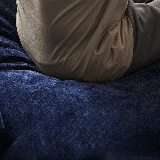 Cottonfy Tofu Block Vintage Chenille Fabric Sofa Stain Resistant Navy Blue - House Comfort