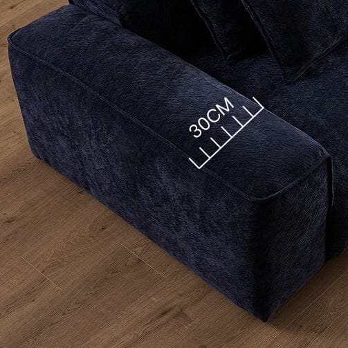 Cottonfy Tofu Block Vintage Chenille Fabric Sofa Stain Resistant Navy Blue - House Comfort