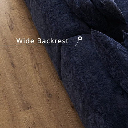 Cottonfy Tofu Block Vintage Chenille Fabric Sofa Stain Resistant Navy Blue - House Comfort