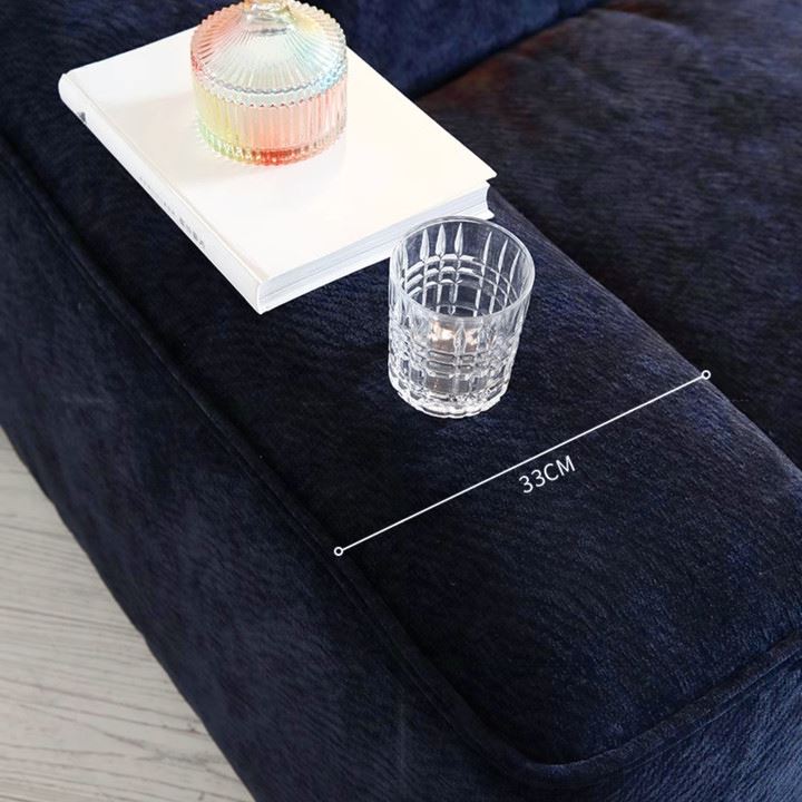 Cottonfy Tofu Block Vintage Chenille Fabric Sofa Stain Resistant Navy Blue - House Comfort