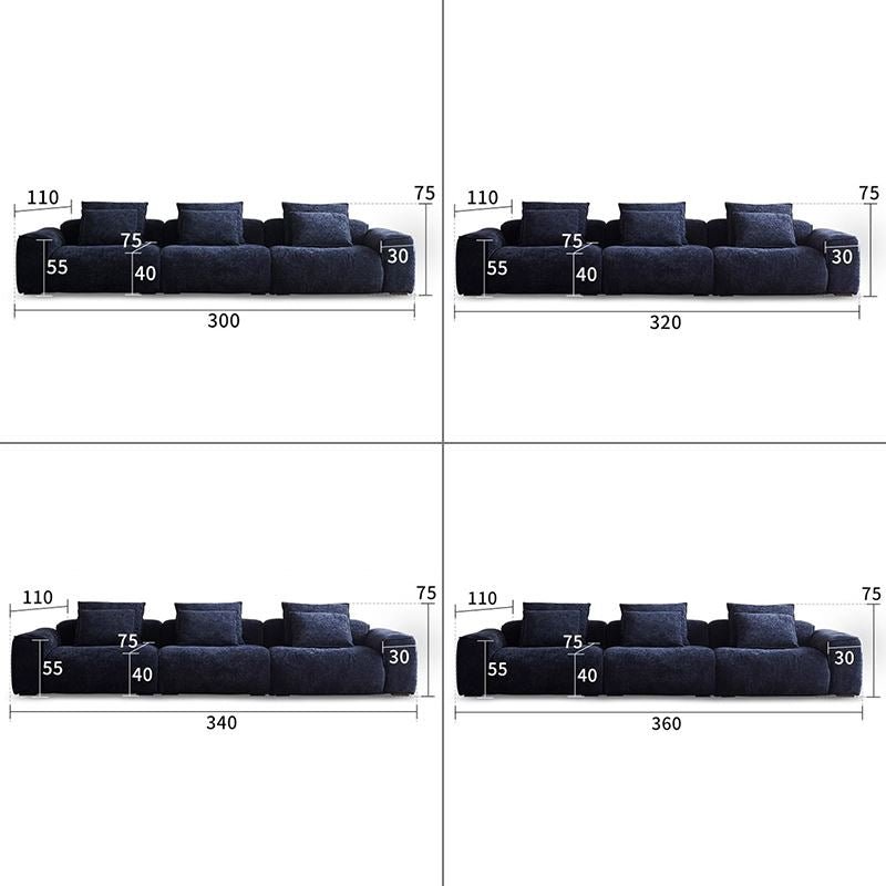 Cottonfy Tofu Block Vintage Chenille Fabric Sofa Stain Resistant Navy Blue - House Comfort