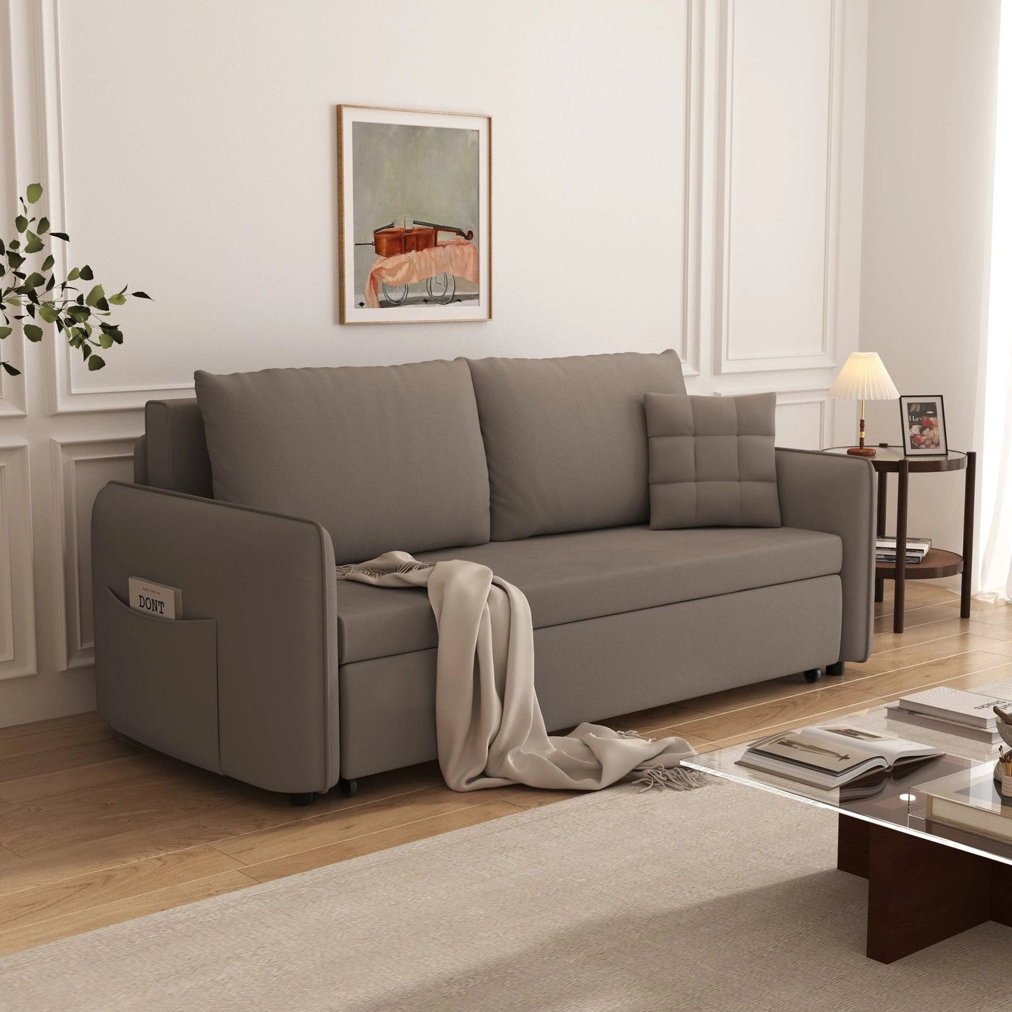 Cottonfy Upgrade Adjustable Multifunctional 3 Seater Sofa Bed with Storage Space - House Comfort