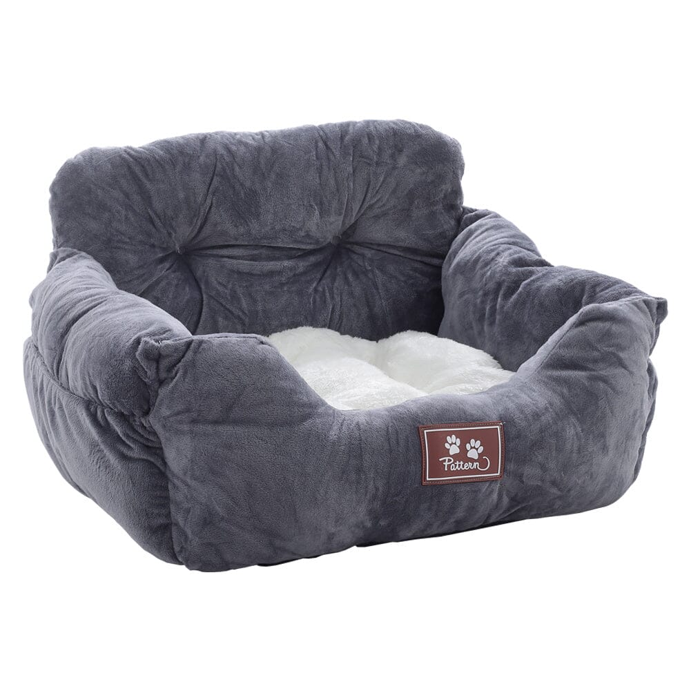 Cozy Dog Car Seat Bed with Storage Pocket and Adjustable Strap - House Comfort