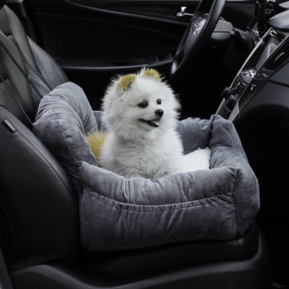 Cozy Dog Car Seat Bed with Storage Pocket and Adjustable Strap - House Comfort