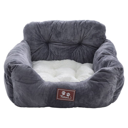 Cozy Dog Car Seat Bed with Storage Pocket and Adjustable Strap - House Comfort