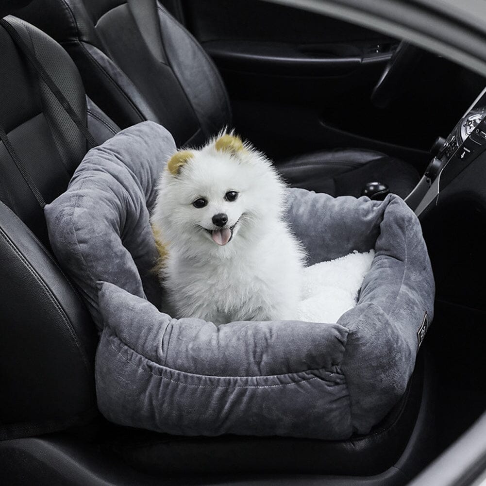 Cozy Dog Car Seat Bed with Storage Pocket and Adjustable Strap - House Comfort
