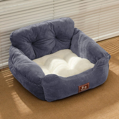 Cozy Dog Car Seat Bed with Storage Pocket and Adjustable Strap - House Comfort