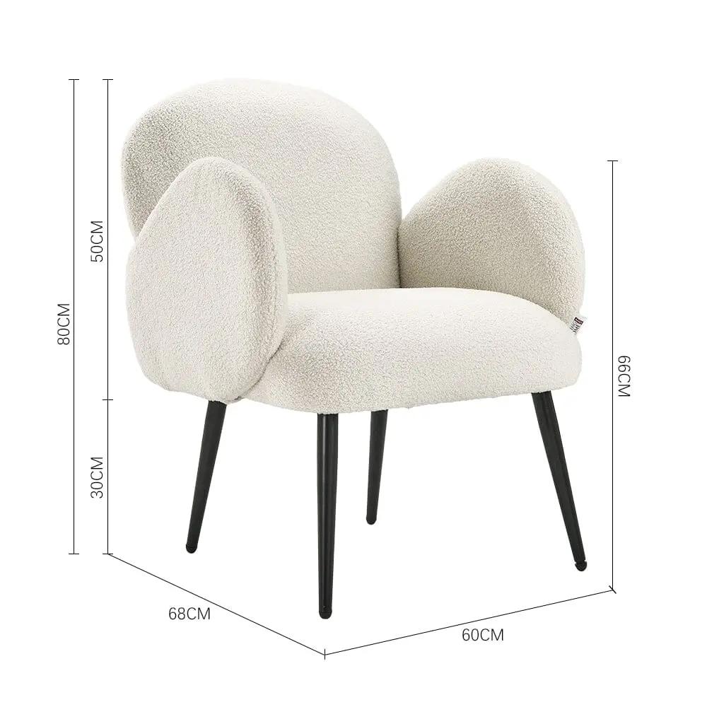 Curved Armrest Teddy Fleece Leisure Chair - House Comfort