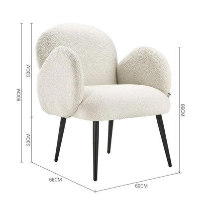 Curved Armrest Teddy Fleece Leisure Chair - House Comfort