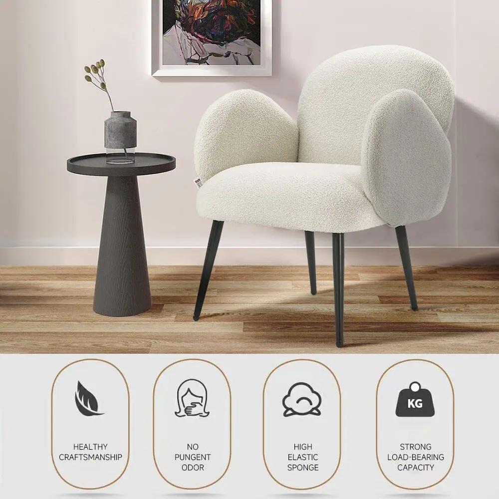 Curved Armrest Teddy Fleece Leisure Chair - House Comfort