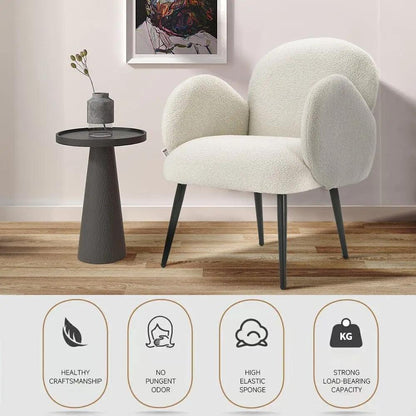 Curved Armrest Teddy Fleece Leisure Chair - House Comfort