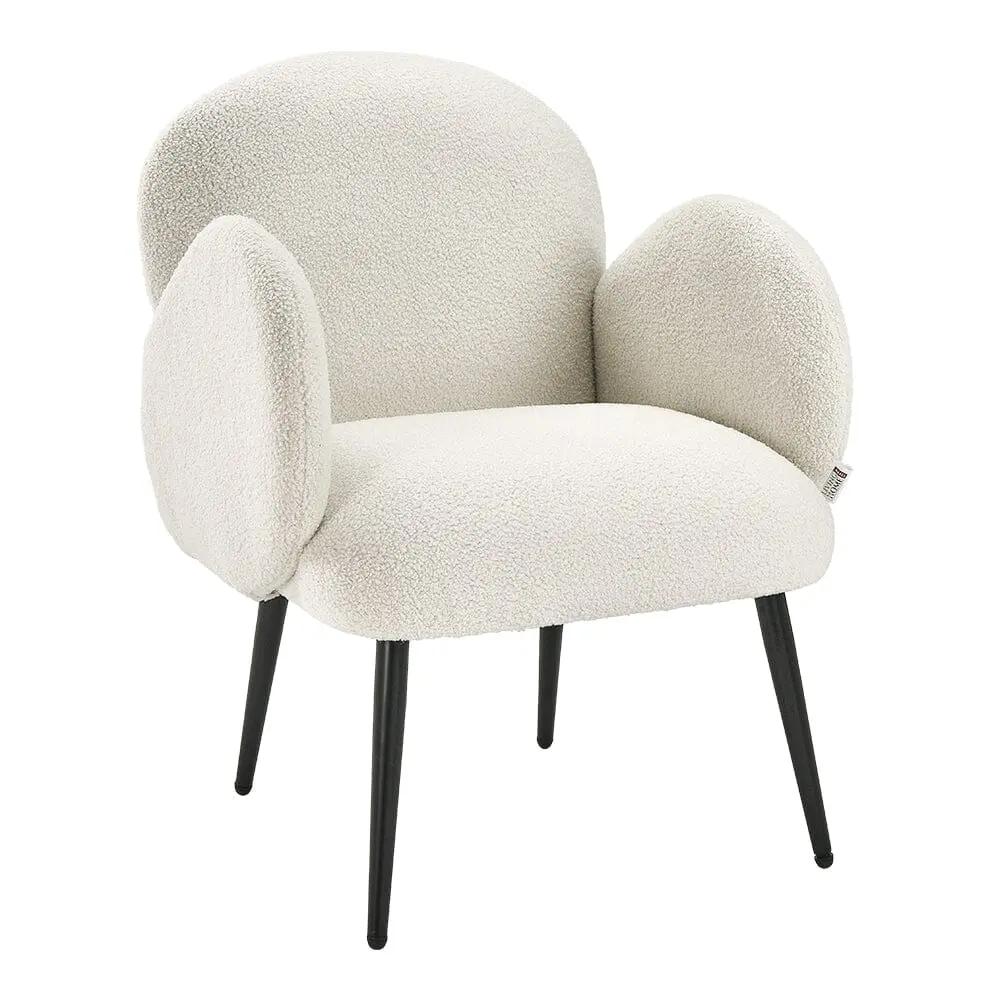 Curved Armrest Teddy Fleece Leisure Chair - House Comfort