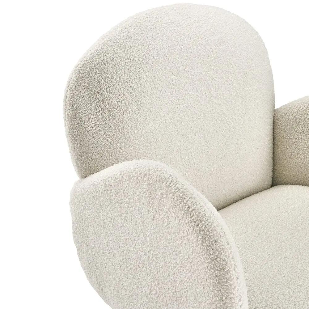 Curved Armrest Teddy Fleece Leisure Chair - House Comfort