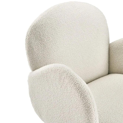 Curved Armrest Teddy Fleece Leisure Chair - House Comfort