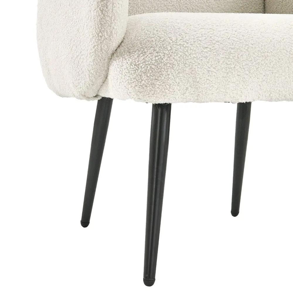 Curved Armrest Teddy Fleece Leisure Chair - House Comfort