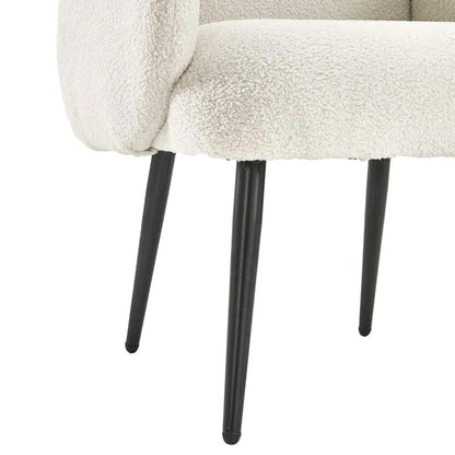 Curved Armrest Teddy Fleece Leisure Chair - House Comfort