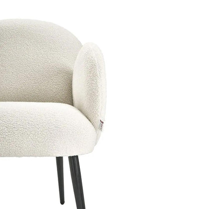 Curved Armrest Teddy Fleece Leisure Chair - House Comfort