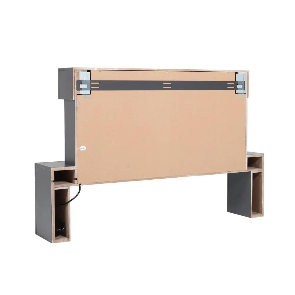 Dark Grey Freestanding Electric Fireplace with Stand - House Comfort