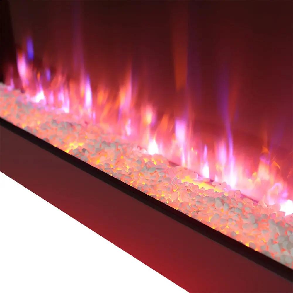 Dark Grey Freestanding Electric Fireplace with Stand - House Comfort