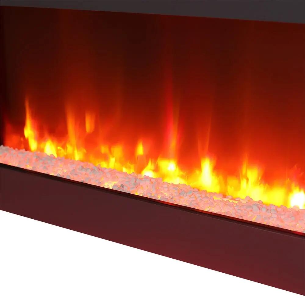 Dark Grey Freestanding Electric Fireplace with Stand - House Comfort