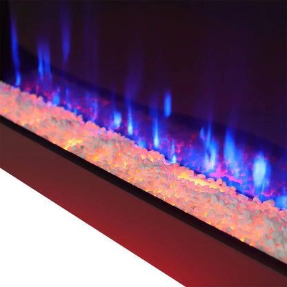 Dark Grey Freestanding Electric Fireplace with Stand - House Comfort