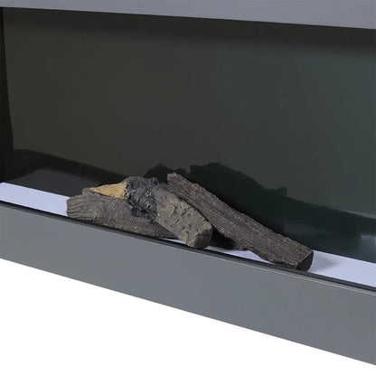 Dark Grey Freestanding Electric Fireplace with Stand - House Comfort