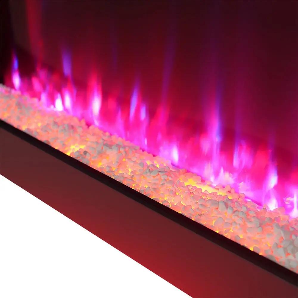 Dark Grey Freestanding Electric Fireplace with Stand - House Comfort