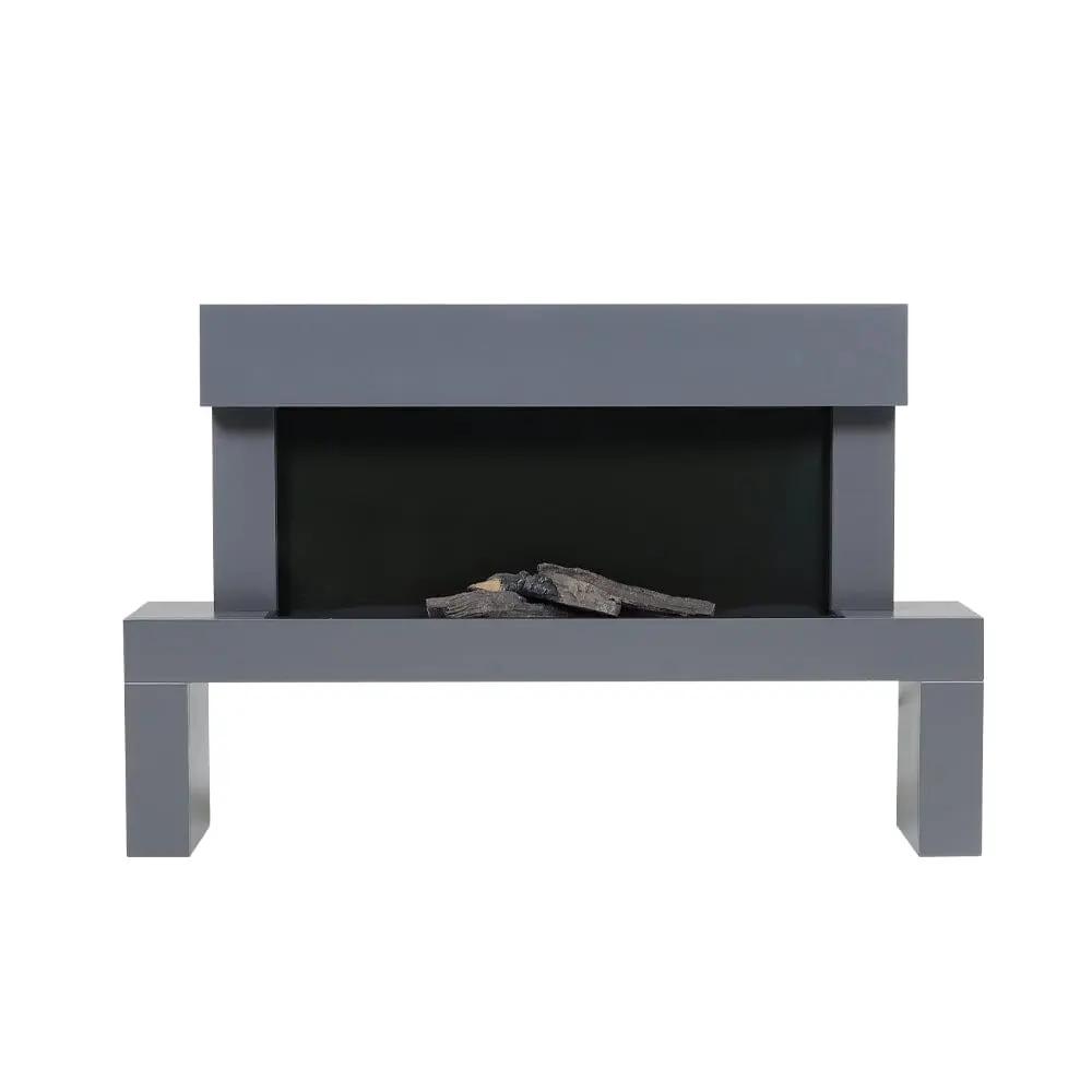 Dark Grey Freestanding Electric Fireplace with Stand - House Comfort