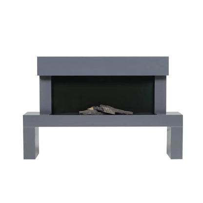 Dark Grey Freestanding Electric Fireplace with Stand - House Comfort