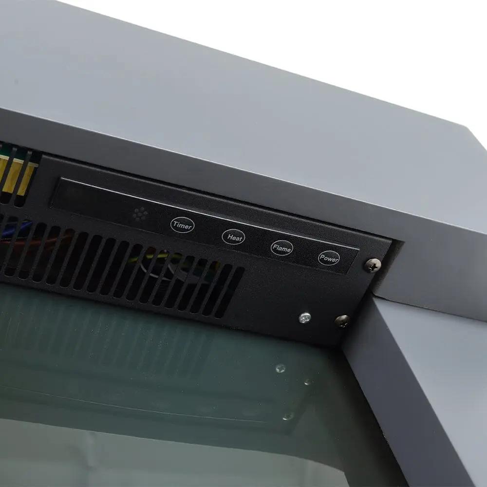 Dark Grey Freestanding Electric Fireplace with Stand - House Comfort