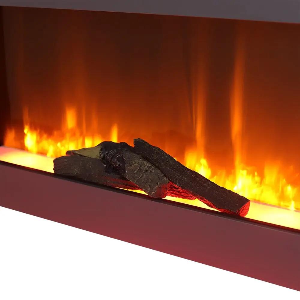 Dark Grey Freestanding Electric Fireplace with Stand - House Comfort