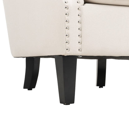 Deep Cushioned Armchair Channel Accent Chair with Nailhead Trim - House Comfort