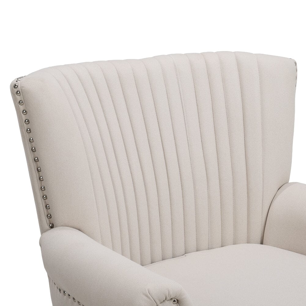 Deep Cushioned Armchair Channel Accent Chair with Nailhead Trim - House Comfort