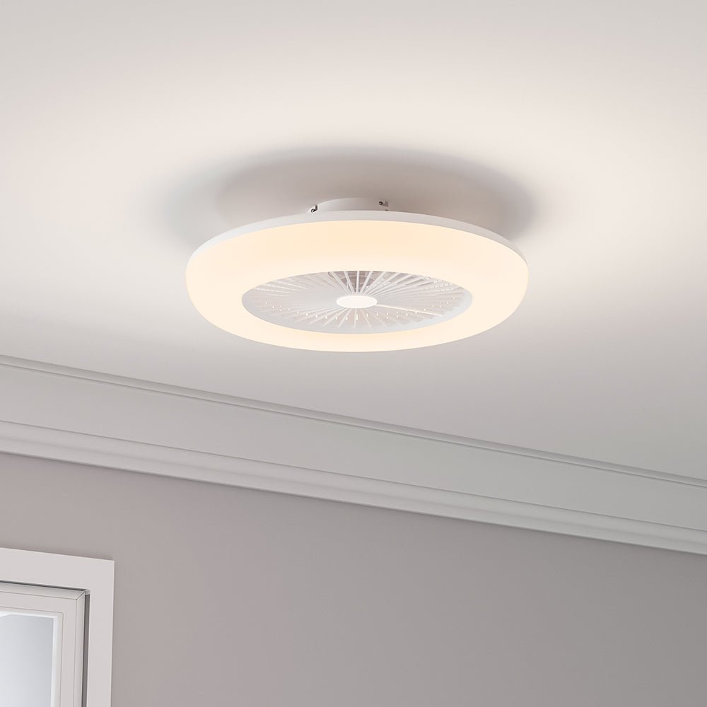 Dia 55cmCeiling Fan with 3 Colour LED Light and Remote Control - House Comfort