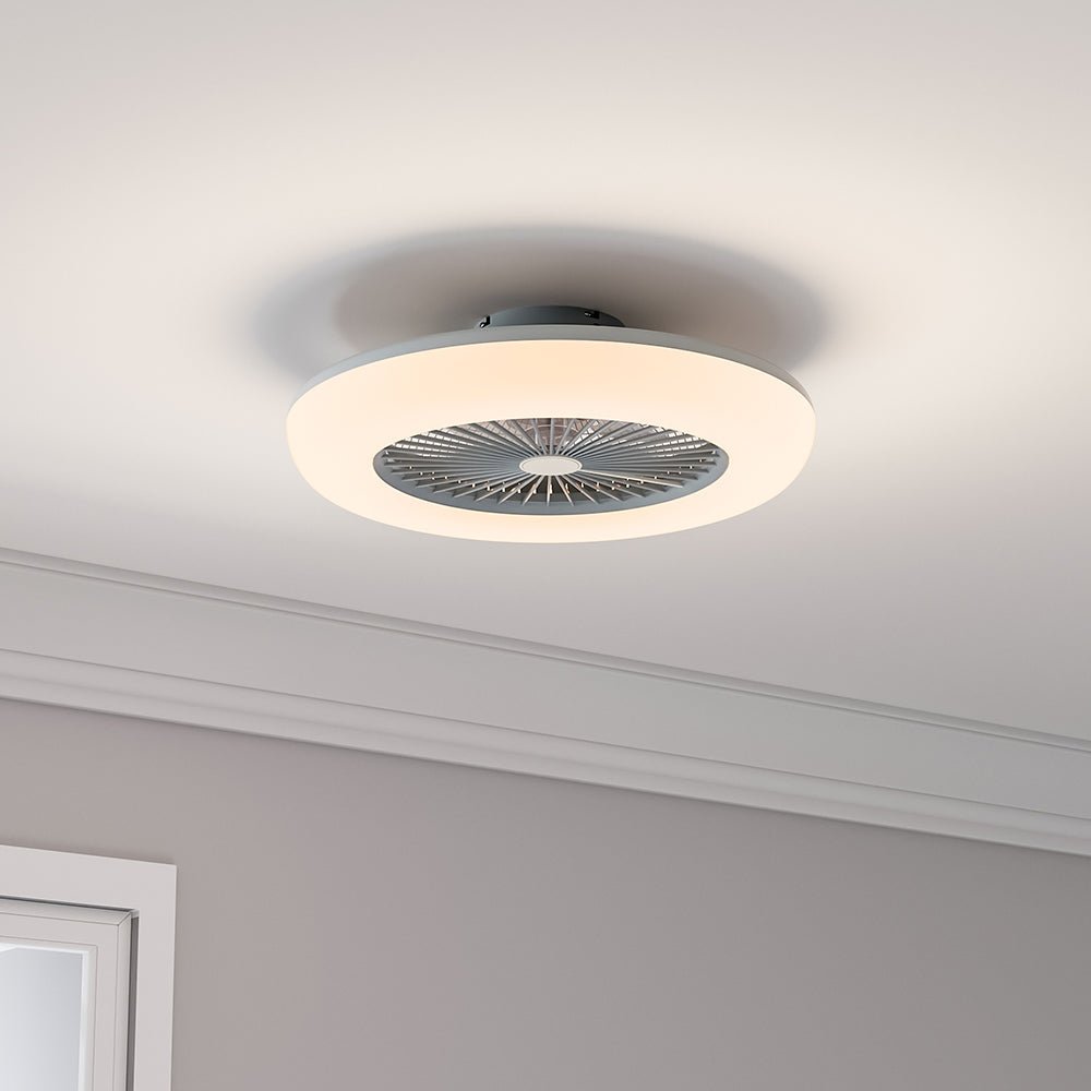 Dia 55cmCeiling Fan with 3 Colour LED Light and Remote Control - House Comfort