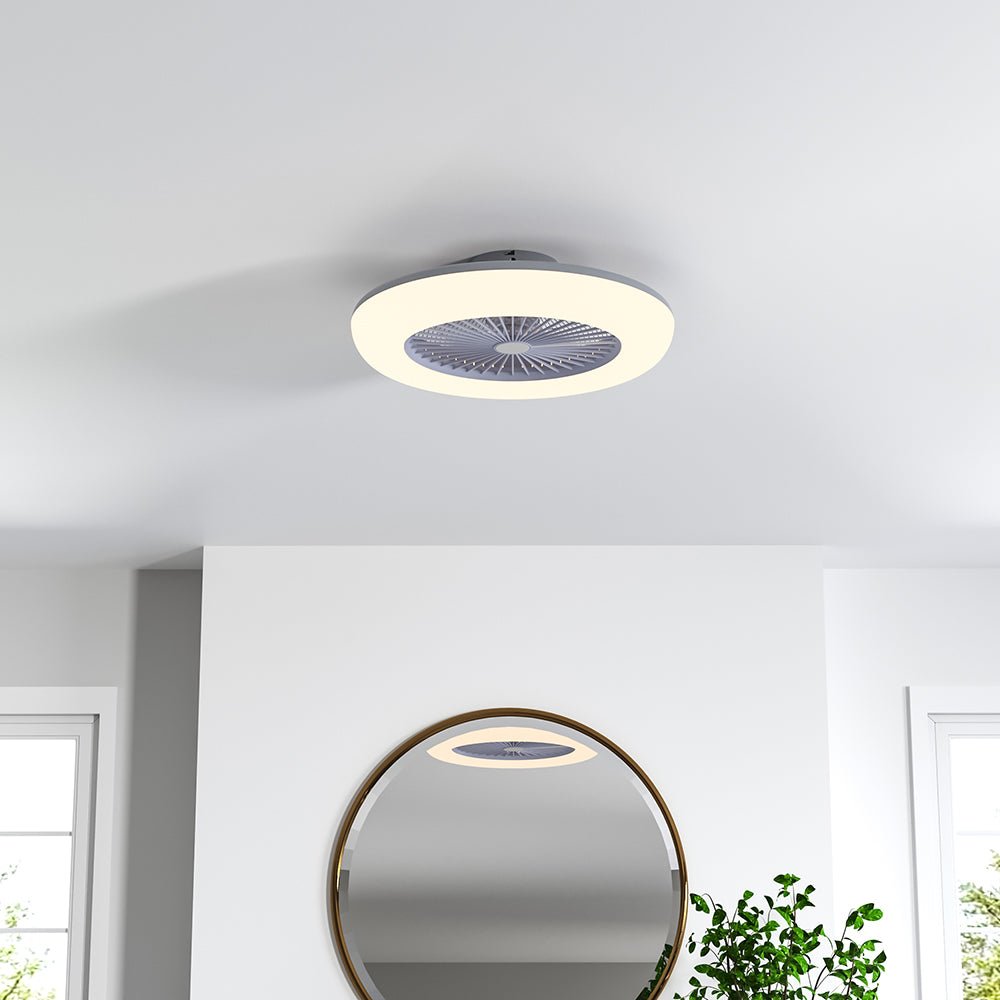 Dia 55cmCeiling Fan with 3 Colour LED Light and Remote Control - House Comfort