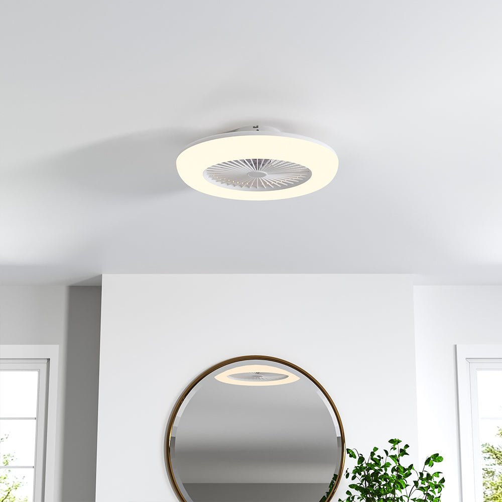 Dia 55cmCeiling Fan with 3 Colour LED Light and Remote Control - House Comfort