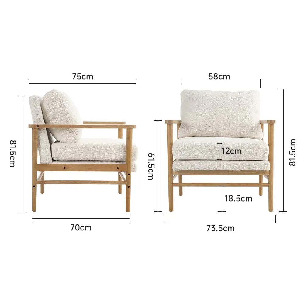 Direct Teddy Bear Fur Wooden Armchair - House Comfort