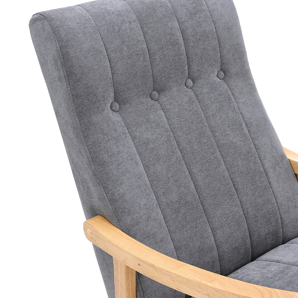Direct Velvet Upholstered Tufting Rocking Chair - House Comfort