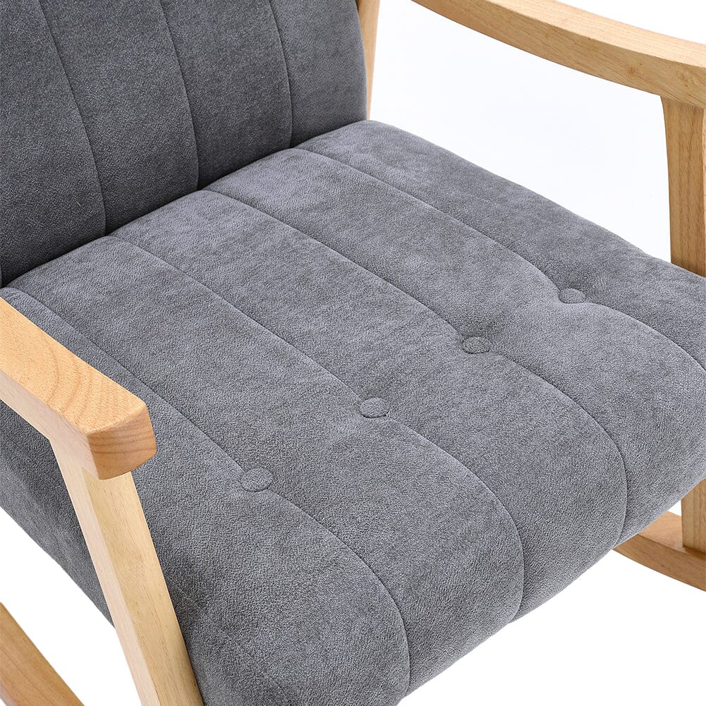 Direct Velvet Upholstered Tufting Rocking Chair - House Comfort