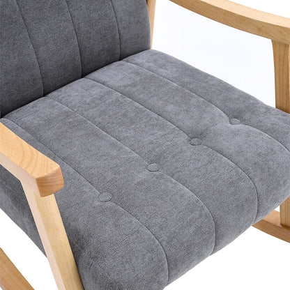 Direct Velvet Upholstered Tufting Rocking Chair - House Comfort