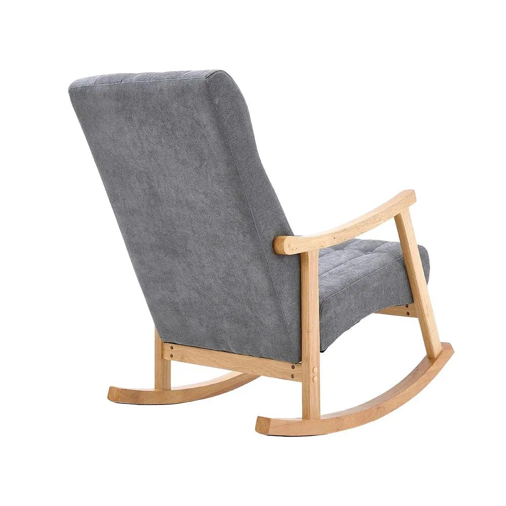 Direct Velvet Upholstered Tufting Rocking Chair - House Comfort