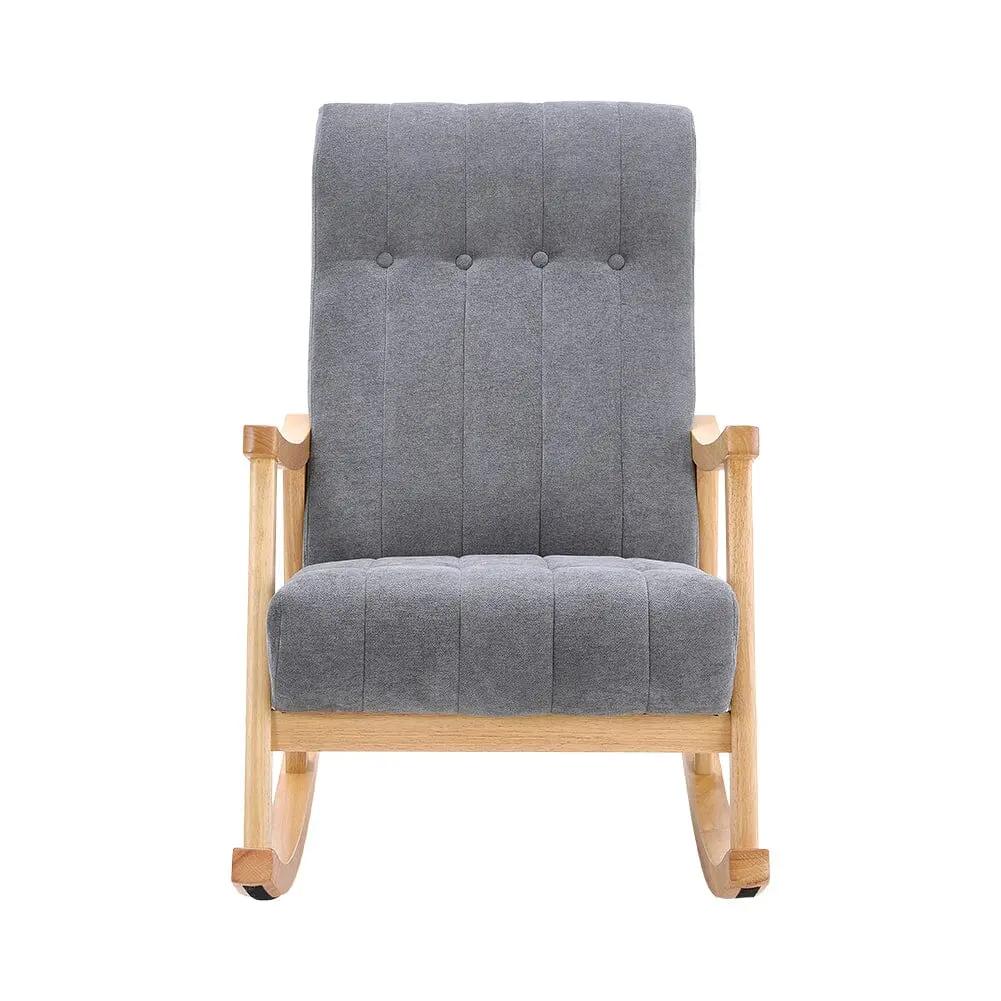 Direct Velvet Upholstered Tufting Rocking Chair - House Comfort