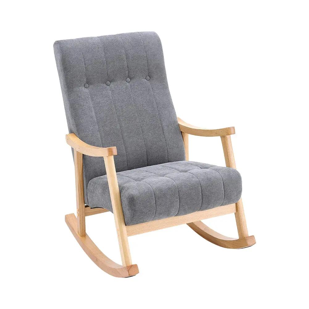 Direct Velvet Upholstered Tufting Rocking Chair - House Comfort