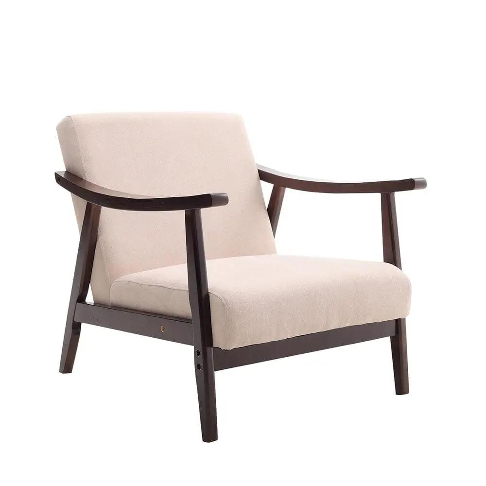 Direct Wooden Single Armchair Sofa Accent Chair Fabric - House Comfort