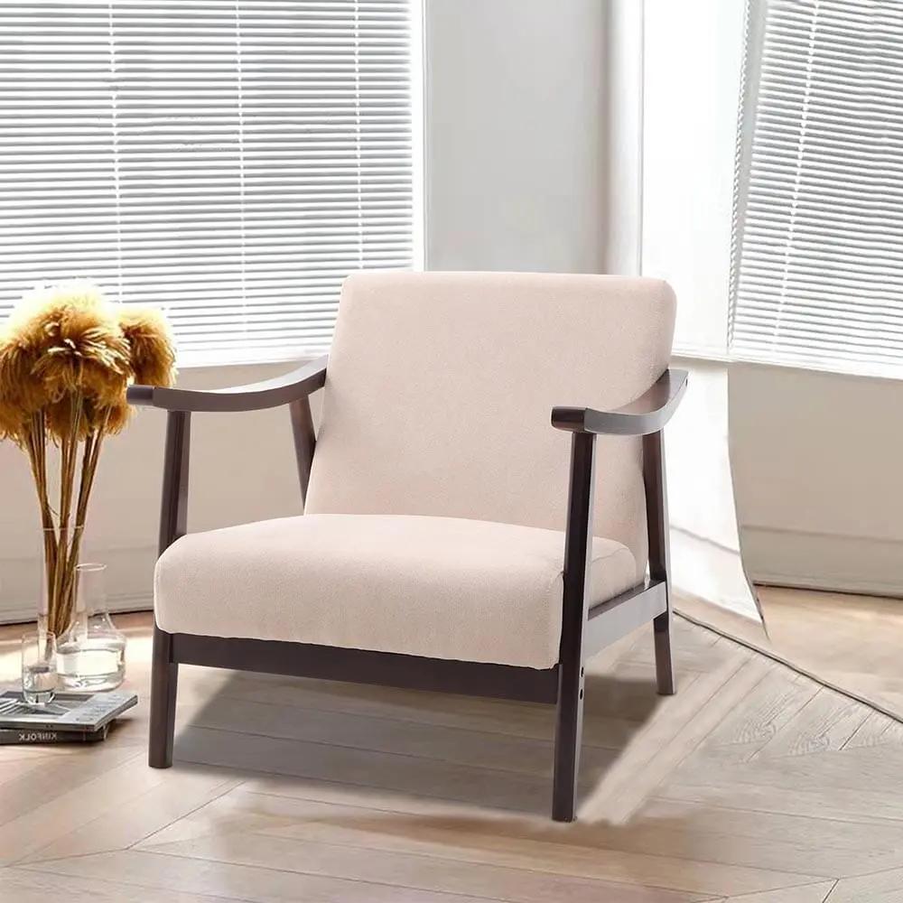 Direct Wooden Single Armchair Sofa Accent Chair Fabric - House Comfort