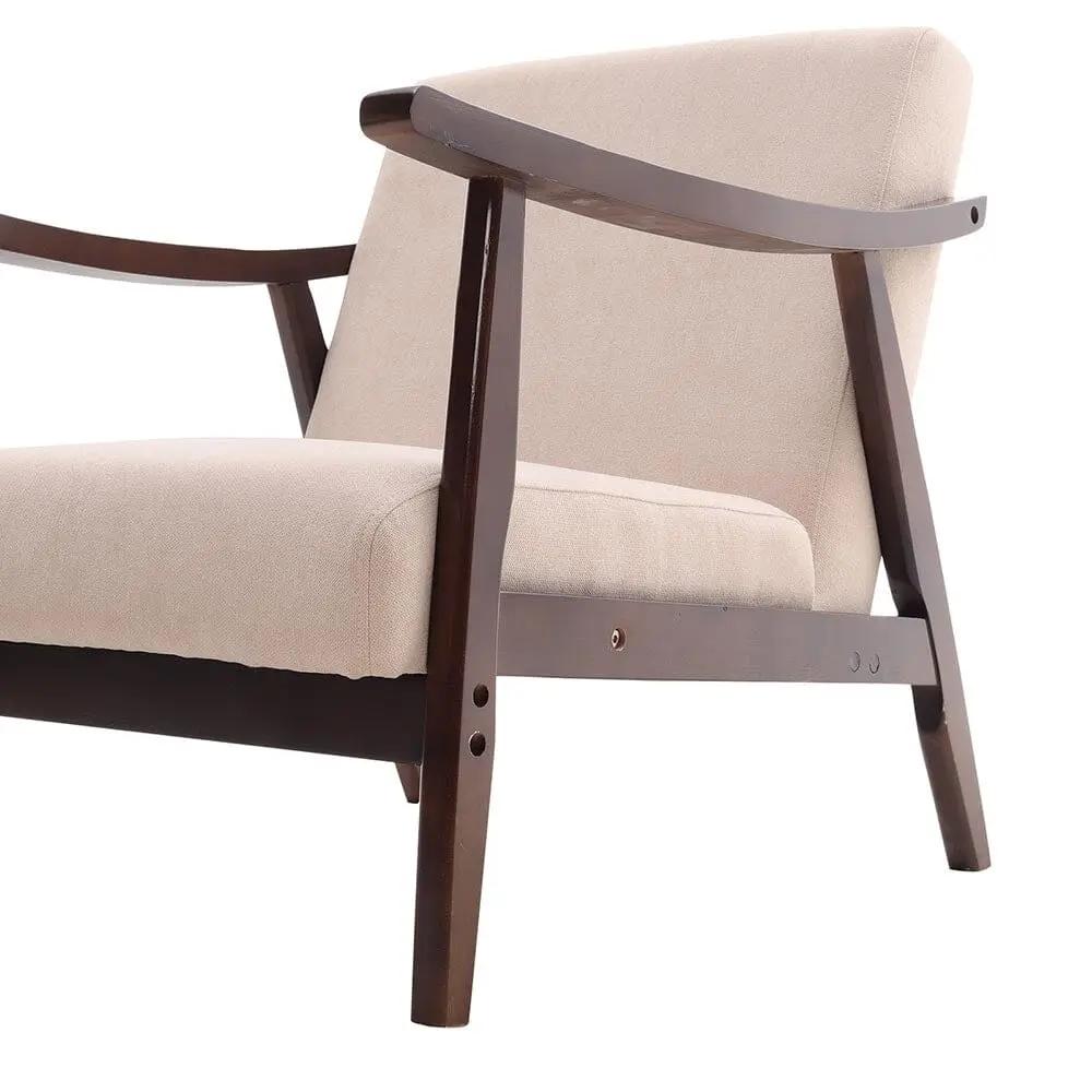 Direct Wooden Single Armchair Sofa Accent Chair Fabric - House Comfort